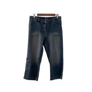 First Issue Key Crop Pant Wide Leg Cargo Jeans Size 8‎